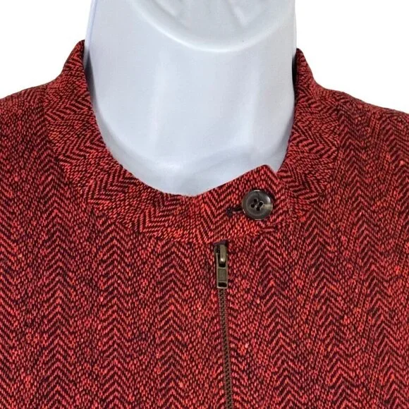 Harve Benard Wool Red Black Sleeveless Dress Jackie O Zipper Details Size 6P EUC - Picture 3 of 9